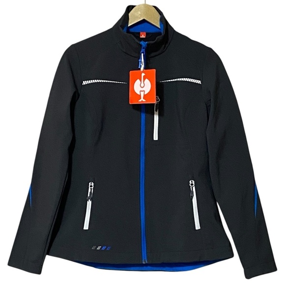 Engelbert Strauss Softshell Jacket S Graphite Gentian Blue e.s.motion 2020 NWT - Picture 2 of 14